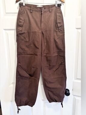 Aritzia TNA Supply Pant Mid-Rise Straight-Leg Baggy Pants in Mocha Brown Size 4